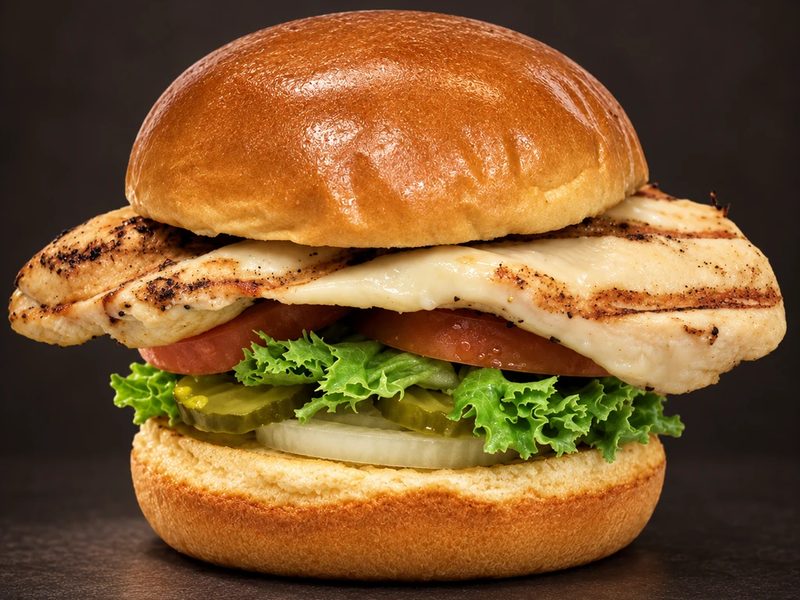 Grilled Chicken Cheeseburger